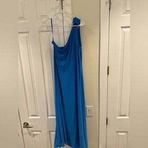 WHITE HOUSE BLACK MARKET BLUE LONG ONE SHOULDER DRESS🦋